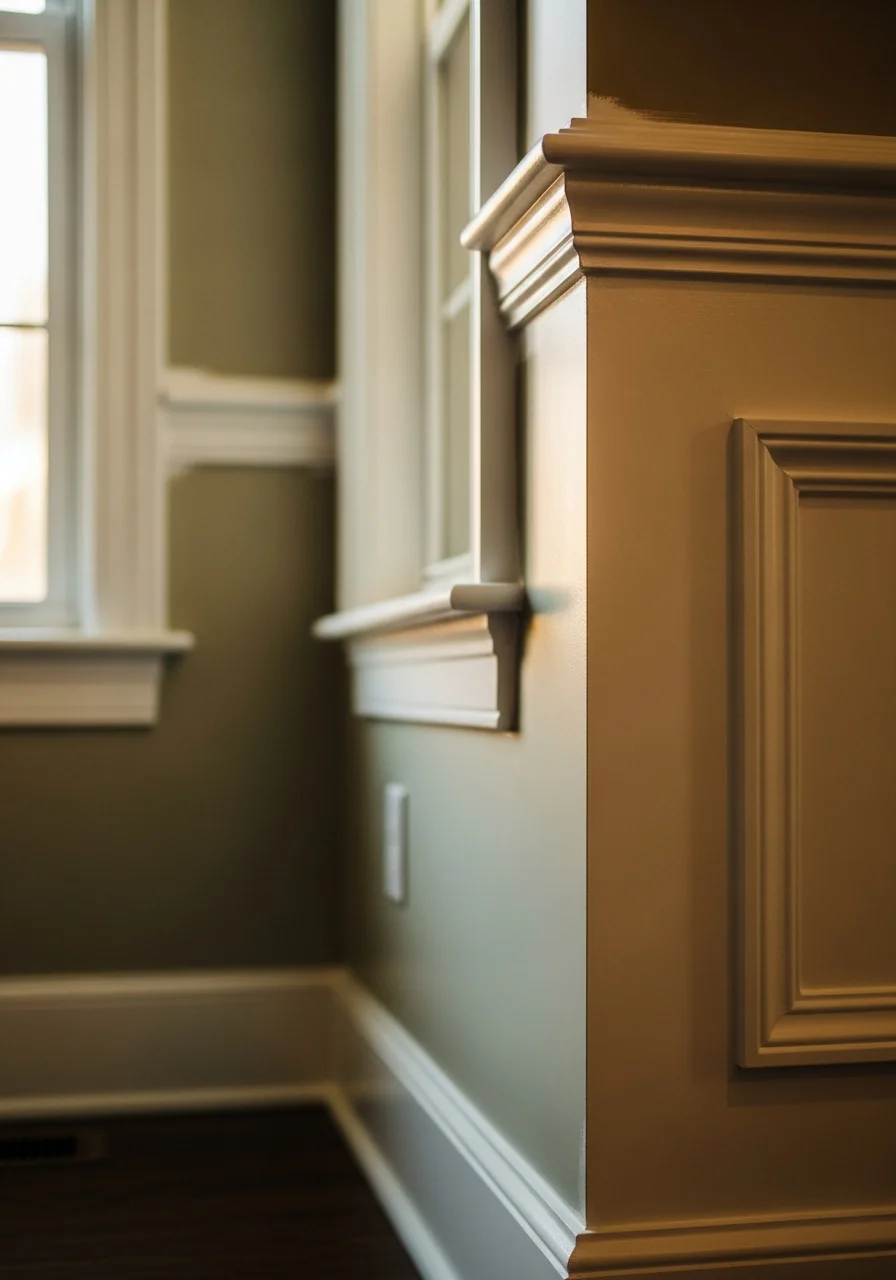 Close-up of a contractor working on a detail of a newer West End property.
